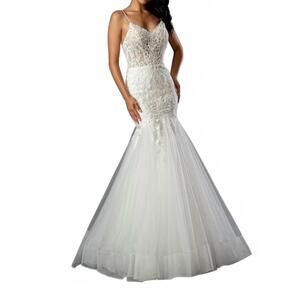 NEW STELLA COUTURE eletta sleeveless mermaid bridal gown in off white